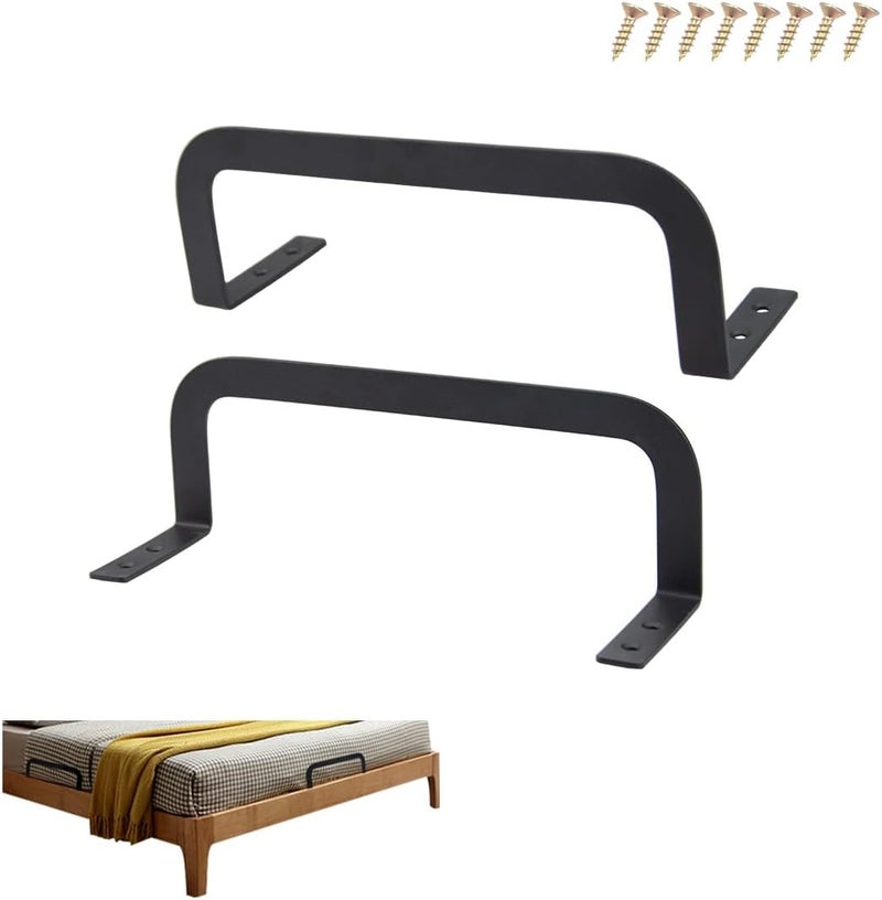 YZMLOL Mattress Slide Stopper (2 Pcs), Metal Retainer Bar, Bracket Prevents Mattress Sliding - Black - Image 1